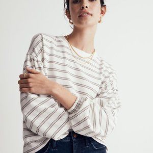 Madewell Cotton Long-Sleeve Tee in Stripe - NWOT